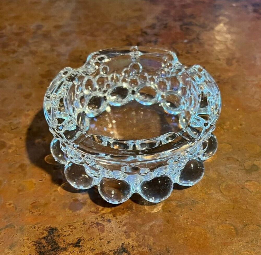 West Germany Vintage 1960s MC Bubble Ashtray Ring or Trinket Dish by Walter-Glas